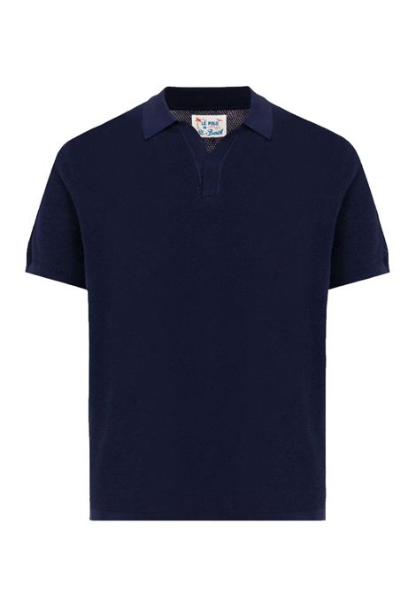 Polo Mc2 Saint Barth uomo Sloan mesh blu rete senza bottoni in maglia MC2 SAINT BARTH | Polo | SLOAN01413H61